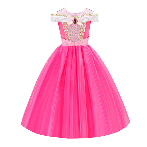 Girl's Gown Beauty And Beast Bell Princess Dress Belle Dress Children Shirt Belle Gold Performance Wear
