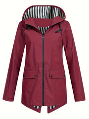 Women's Zipper Hooded Outdoor Windproof Thin Coat