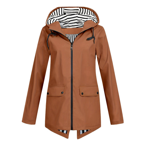 Women's Zipper Hooded Outdoor Windproof Thin Coat