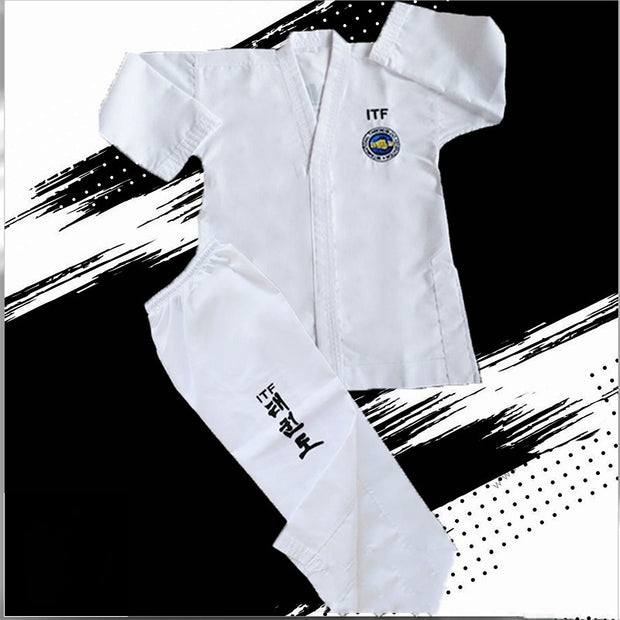 TKD Uniform Children Striped Fabric Training Wear