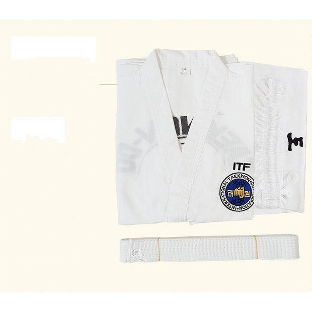 TKD Uniform Children Striped Fabric Training Wear