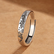 Vintage Lotus Carp Ring Simple Personality Ethnic Style