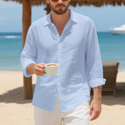 Linen American Style Loose Hawaiian Vacation Casual Shirt