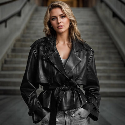 Tight Waist Slim Street Cool Short Coat