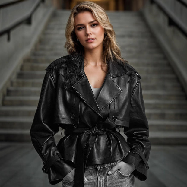 Tight Waist Slim Street Cool Short Coat