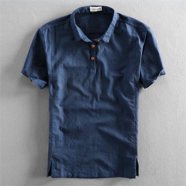 Summer Men's Casual Linen Short-sleeved Shirt