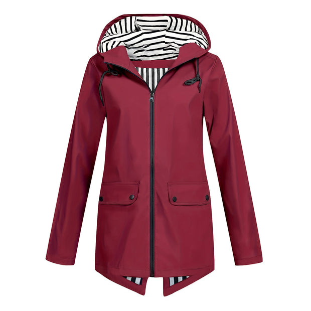 Women's Zipper Hooded Outdoor Windproof Thin Coat