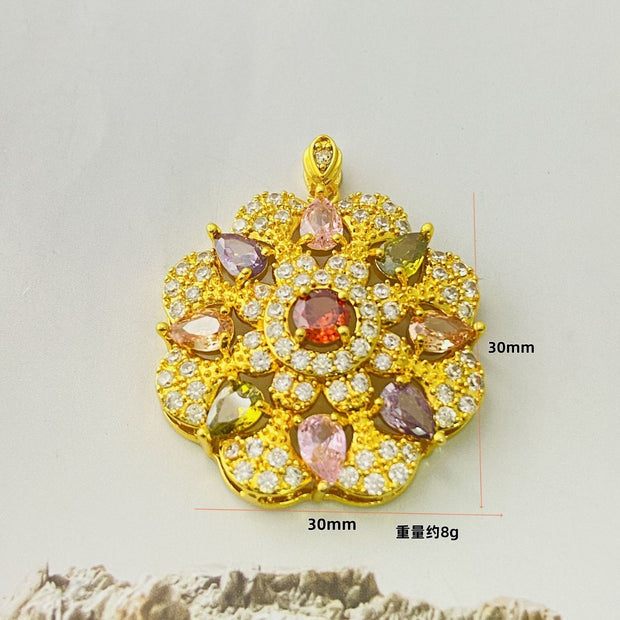 Women's Colorful Zircon Pendant Necklace