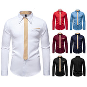 New Fashion Temperament Men's Long-sleeved Shirt