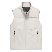 Casual Breathable Outdoor Photography Fishing Sport Cardigan Stand Collar Men's Vest