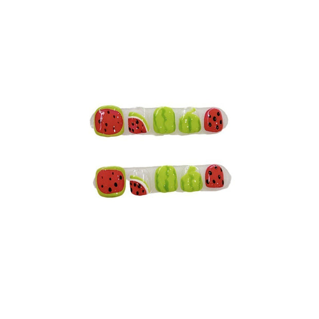 Children Wear Armor Hand Painted Watermelon Nail Tip