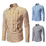 Striped Woven Plaid Men's Spring And Autumn Ruan Handsome High-grade Shirt