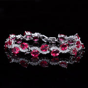 Copper Plating Real White Gold Color 18K Zircon Bracelet
