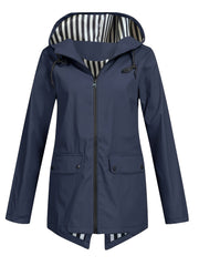 Women's Zipper Hooded Outdoor Windproof Thin Coat