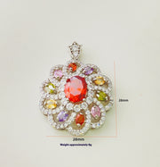Women's Colorful Zircon Pendant Necklace