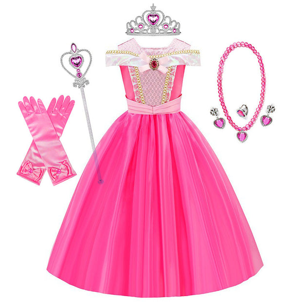Girl's Gown Beauty And Beast Bell Princess Dress Belle Dress Children Shirt Belle Gold Performance Wear