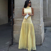 High Collar Temperament Slim-fitting Patchwork Long Fashion Polka Dot Dress