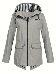Women's Zipper Hooded Outdoor Windproof Thin Coat