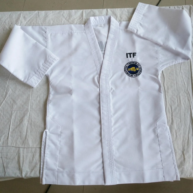 TKD Uniform Children Striped Fabric Training Wear