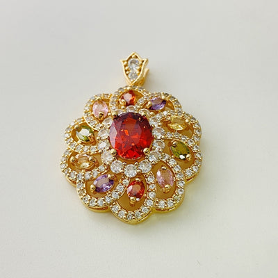 Women's Colorful Zircon Pendant Necklace