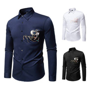 New Men's Long-sleeved Premium Printed Casual Shirt