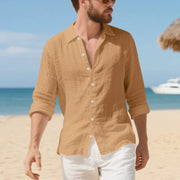 Linen American Style Loose Hawaiian Vacation Casual Shirt