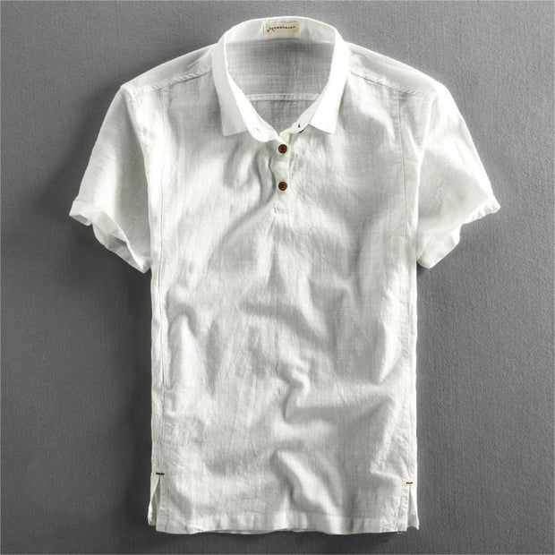 Summer Men's Casual Linen Short-sleeved Shirt