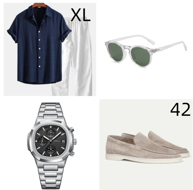 Casual Loose Multi-color Beachwear Cotton And Linen Short Sleeve Suit