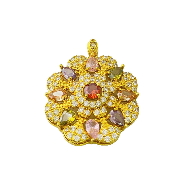 Women's Colorful Zircon Pendant Necklace
