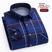 Long Sleeve Warm Men's Shirt Fleece-lined Thick Warm Shirt