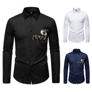 New Men's Long-sleeved Premium Printed Casual Shirt
