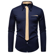 New Fashion Temperament Men's Long-sleeved Shirt