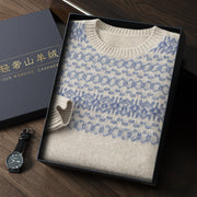 Jacquard Cashmere Sweater Men's Thickened Knitting Wool Base Shirt