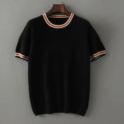 Round Neck Sweater Men's Short Sleeve