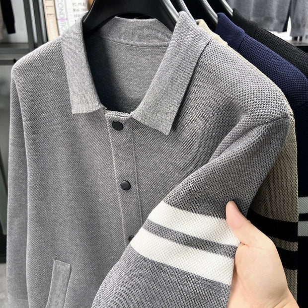 Knitted Cardigan Lapel Korean Slim Men's Jacket