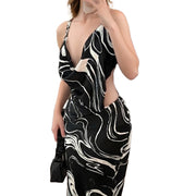 Elegant Sexy Waist Hollow-out Backless Dress Women