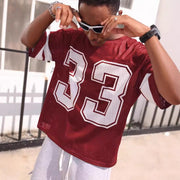 Summer Men's Mesh Sports Jersey T-shirt Round Neck Loose Fashion Street Wear Hip Hop Style Short Sleeve