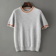 Round Neck Sweater Men's Short Sleeve