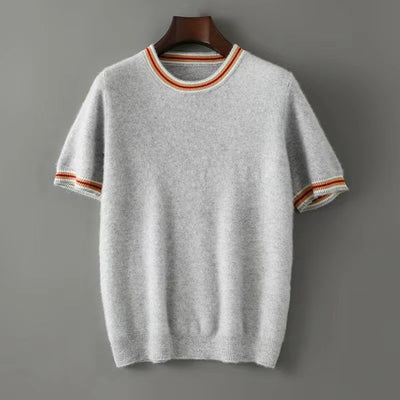 Round Neck Sweater Men's Short Sleeve