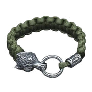 Stainless Steel Luen Character Wolf Head Bracelet Handmade