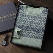 Jacquard Cashmere Sweater Men's Thickened Knitting Wool Base Shirt