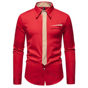 New Fashion Temperament Men's Long-sleeved Shirt