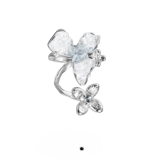 Luxury Diamond In The Debris Personality Flower Ear Clip