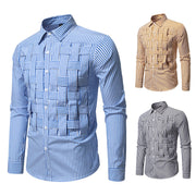 Striped Woven Plaid Men's Spring And Autumn Ruan Handsome High-grade Shirt