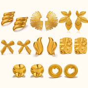 Fan-shaped Wings Real Plated Earrings