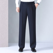 Mulberry Silk Men's Middle-aged Loose Straight Non-ironing Suit Pants