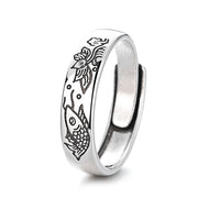Vintage Lotus Carp Ring Simple Personality Ethnic Style