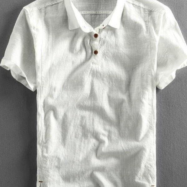 Summer Men's Casual Linen Short-sleeved Shirt