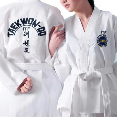 TKD Uniform Children Striped Fabric Training Wear
