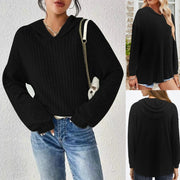 Solid Long Sleeves Sunken Stripe Sweater